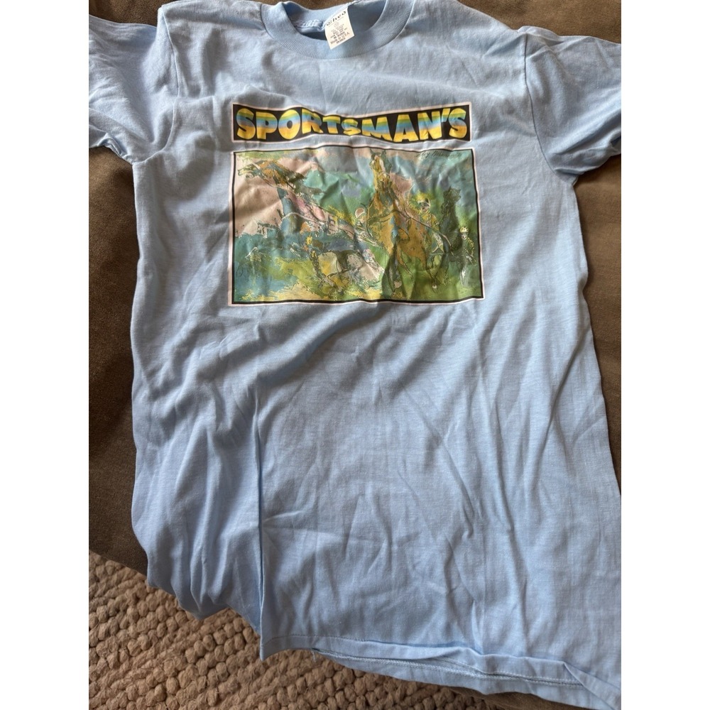 Vintage Horse Lover Leroy‎ Neiman  1976 T-shirt Medium single stitch